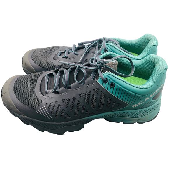 Scarpa Spin Ultra Shoes Men's size 11.5 Gray Turquoise - Picture 2 of 7